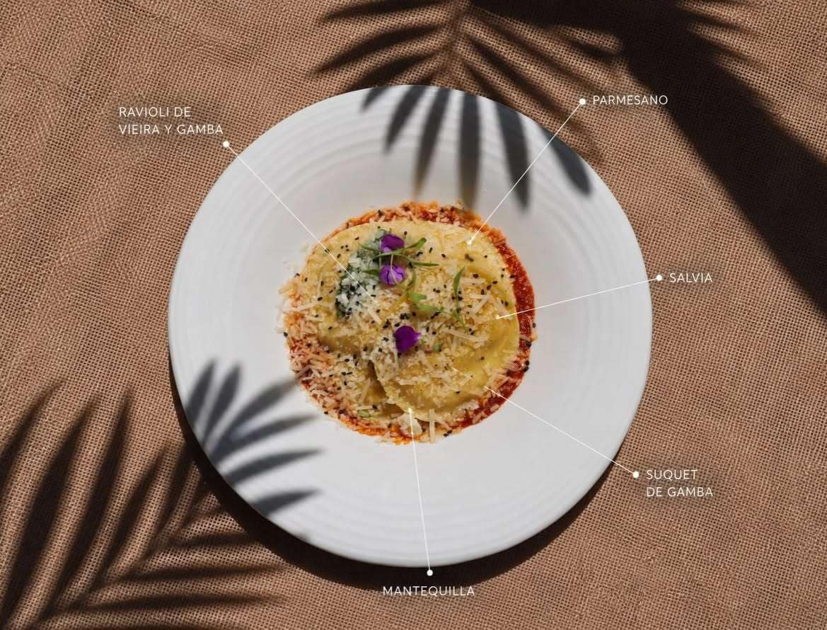 Bianco Restaurante y bar frente al mar en Torrevieja | Bianco Sea Emotion 13 Ravioli de vieira y gamba de la cocina de Bianco Sea Emotion